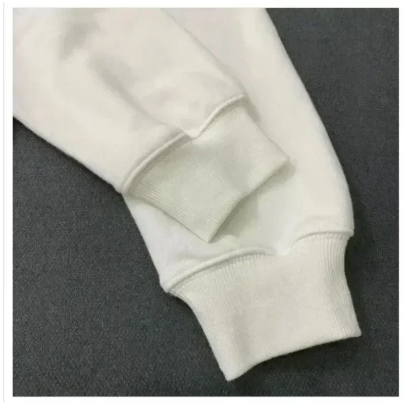 سويت شيرت رياضي فضفاض كاجوال بلون سادة متوسط الطول مع قلنسوة وأكمام طويلة للنساء في الخريف والشتاء #4