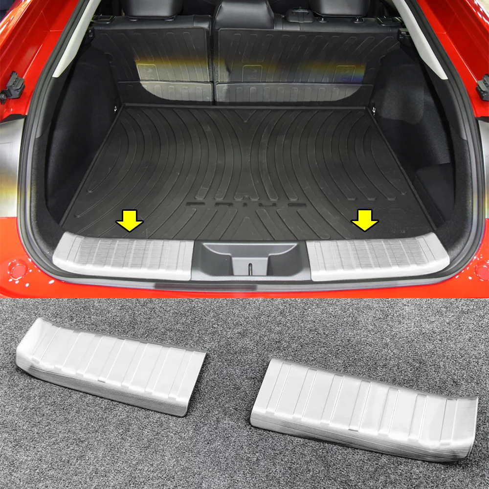

Accessories For 2023-2025 Toyota Prius Rear Bumper Load Protector Silver Metal Brushed Interior Stickers