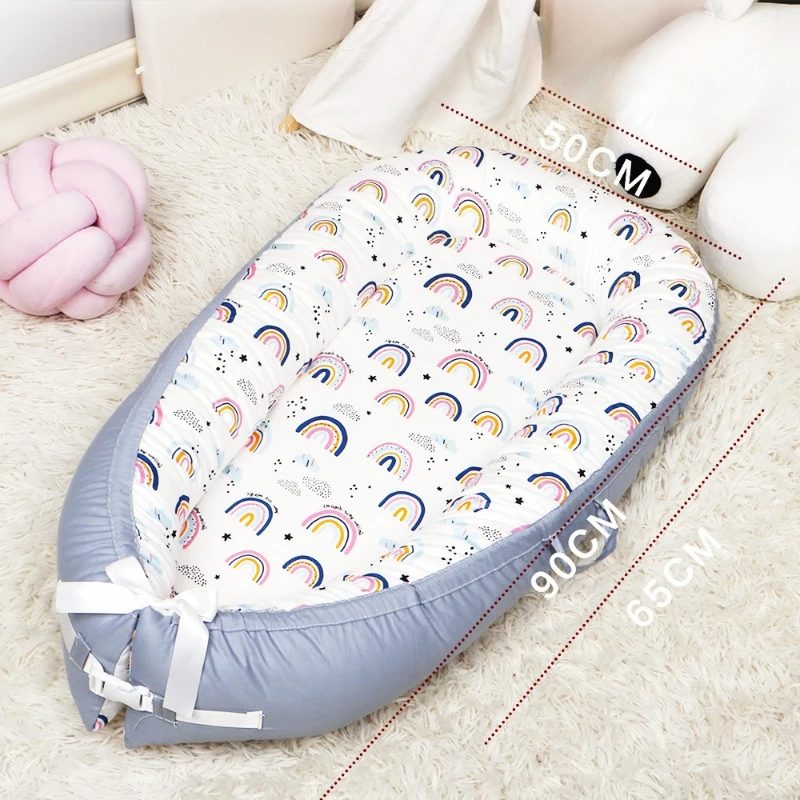 

Travel-Friendly Foldable Infant Bed,Detachable Mattress + Bottom Buckle Design Anti-Pressure Baby Sleep Pad with Carry Handle