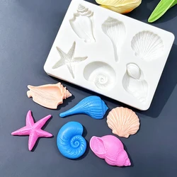 Shell Conch Starfish Ocean Silicone Mold Sugarcraft Chocolate Cupcake Baking Mold Fondant Cake Decorating Tools