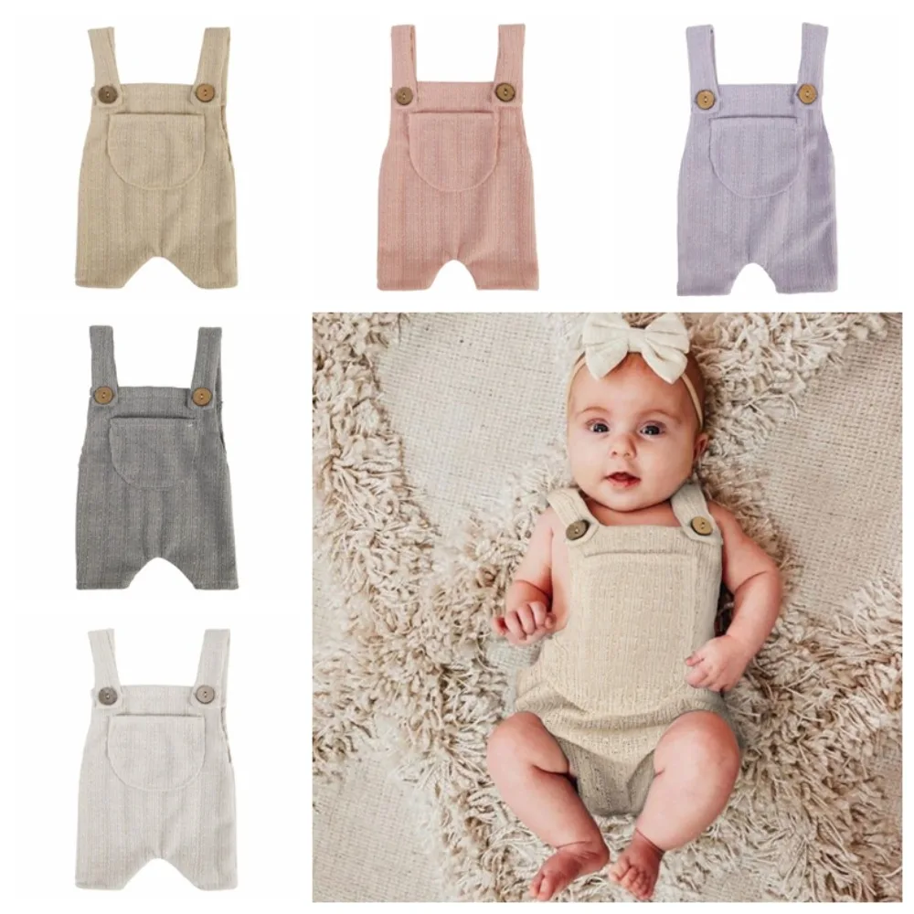 Photo Shooting Props for Baby Girls Boys Cute Suspender Jumpsuits Newborns Monthly Party Photo Clothes Photography Outfit