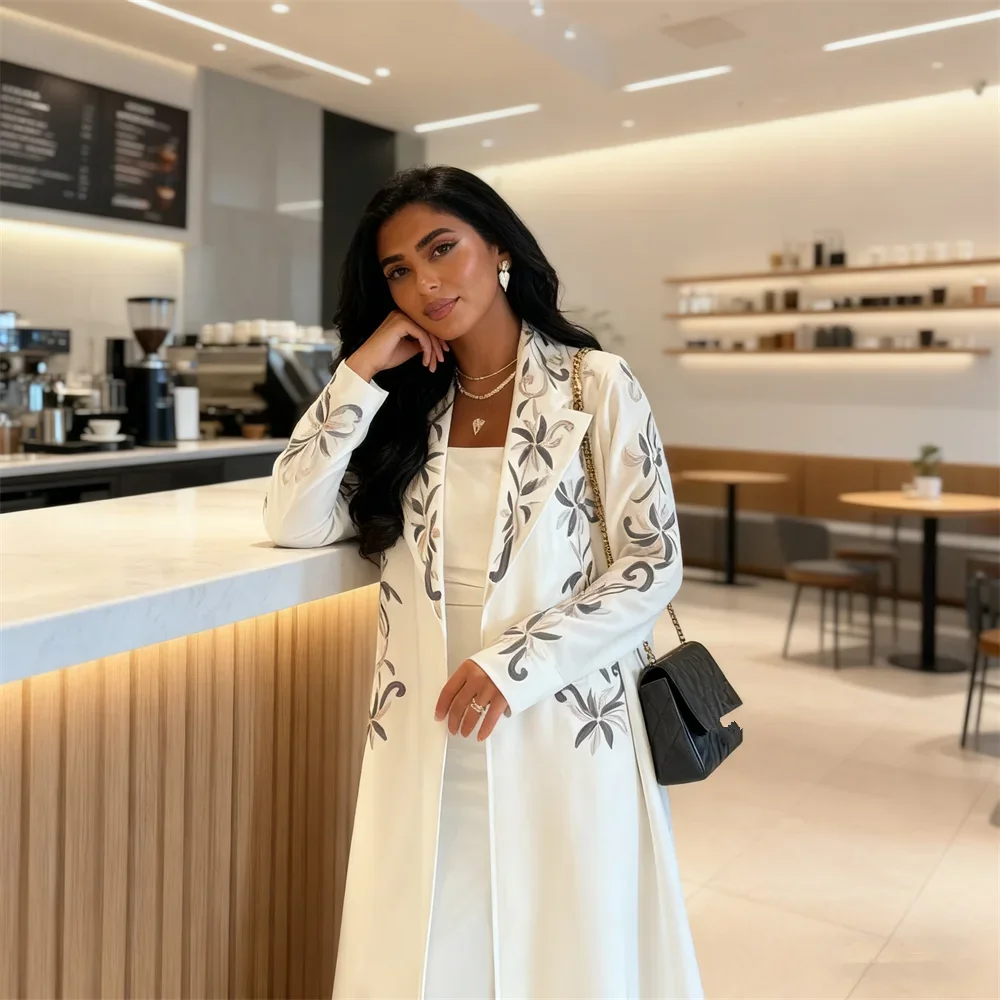 

Ramadan Eid Abaya Embroidery Muslim Woman Dresses Kimono Cardigan Abbayas Islam Clothing Robe Femme Musulmane Abayo Jalabiya New