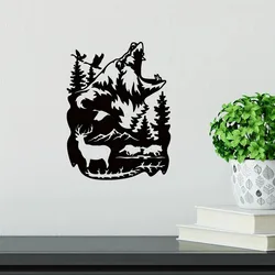 Rustic Bear and Deer Metal Wall Art, Forest Wildlife Decor, Perfect Gift for Hunters and Cabin Lovers