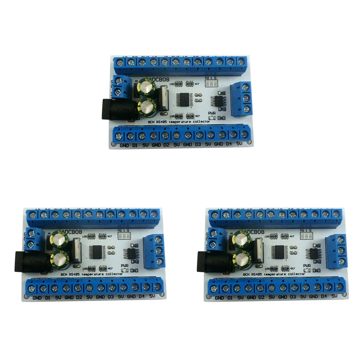 3X 8Ch Ds18B20 Rs485 Modbus Rtu Temperature Control Sensor Remote Digital Module PLC R4DCB08