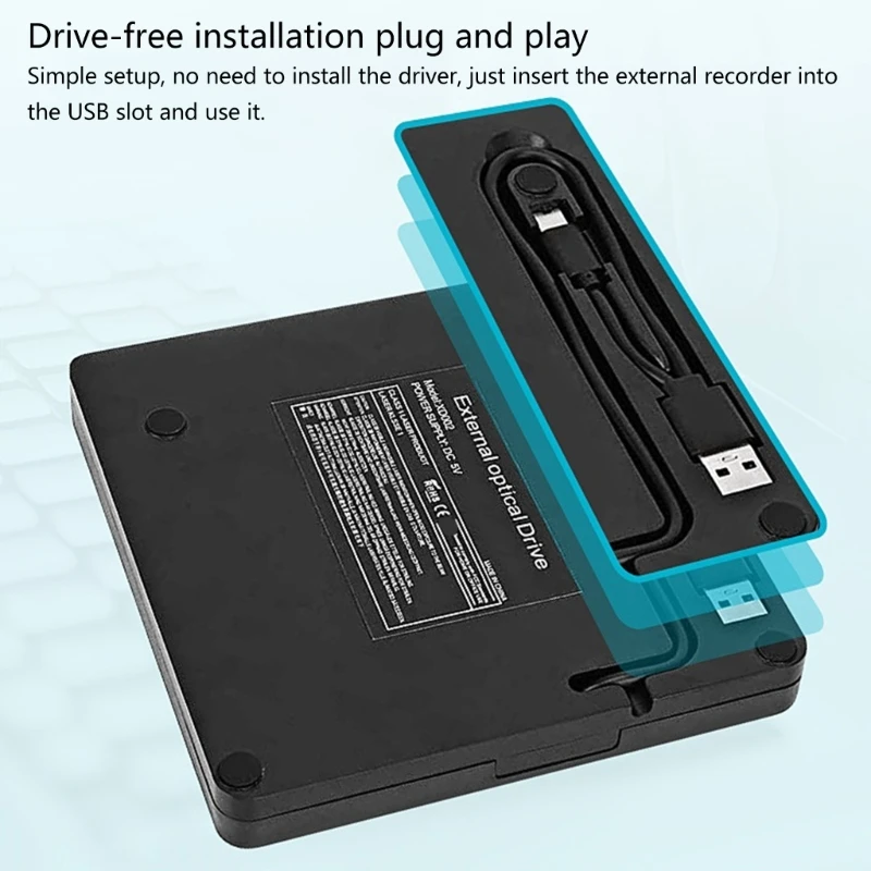 Unità esterna DVD DXAB USB3.0 tipo C per PC portatile Velocità scrittura lettura veloce