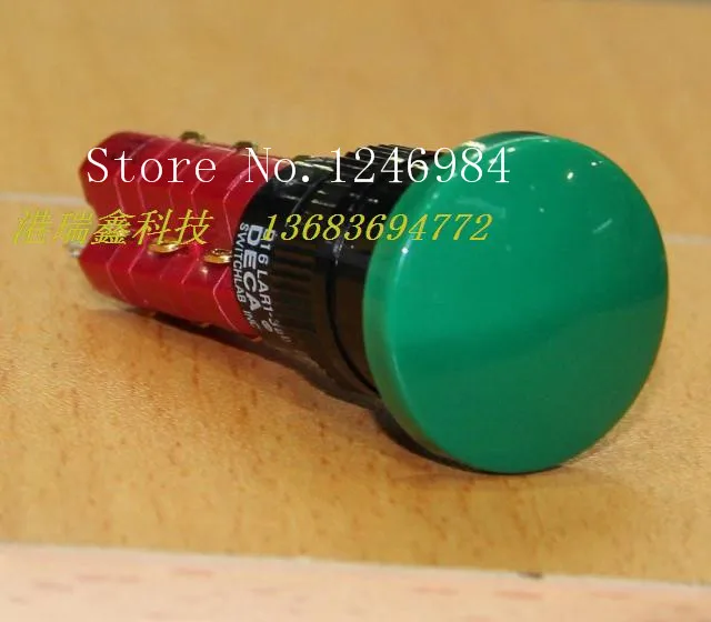 M16 with lock button switch DECA Taiwan Progressive Alliance Round three -way green mushroom button RED GREE D16LAR3-3AB--5pcs