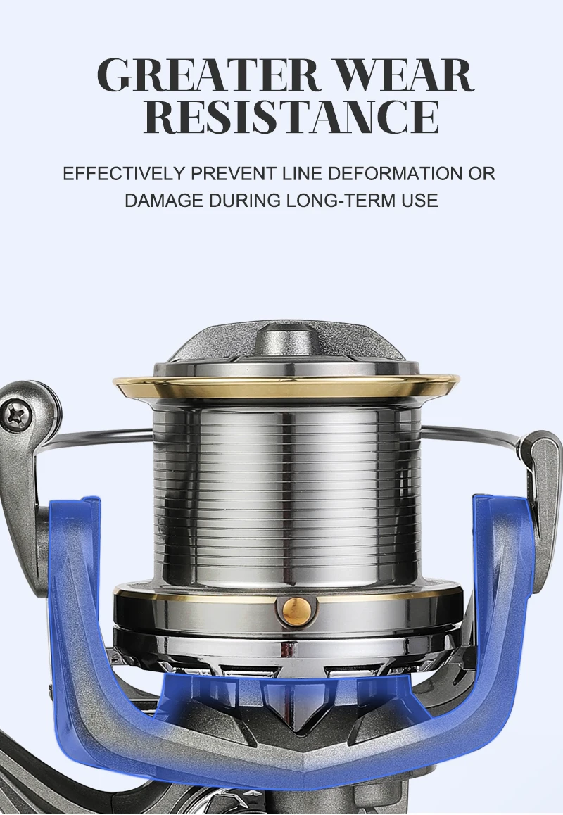 BILLINGS Spinnrolle für Weitwürfe, Angelrolle mit Edelstahlspindel, 6+1BB, Hochfester Körper, Maximale Bremskraft 15KG, Mit Metallspule – Detail 7