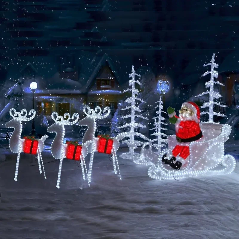 

New Design Mall Showcase Standing Giant Outdoor Christmas Decorations Light Emitting Diode Deer
