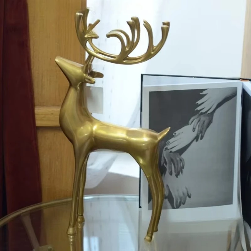 Indian retro brass Christmas reindeer candlestick metal decoration storage ornament porch display