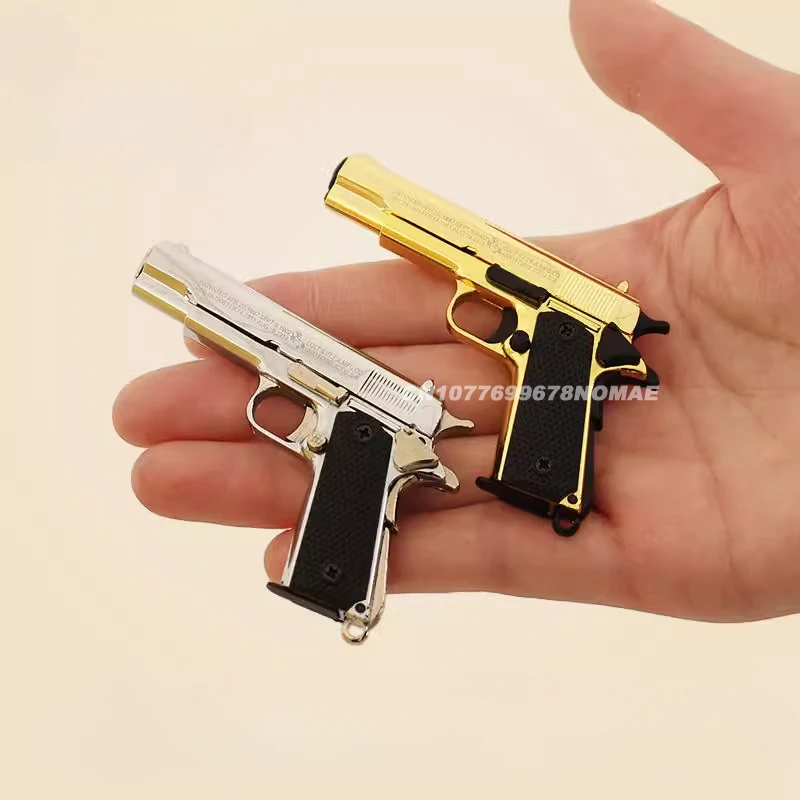 1:3 Detachable 1911 Toy Gun Model Keychain Metal Alloy Pistol Miniature Craft Pendant For Boys Adult Birthday Gifts 2024 New