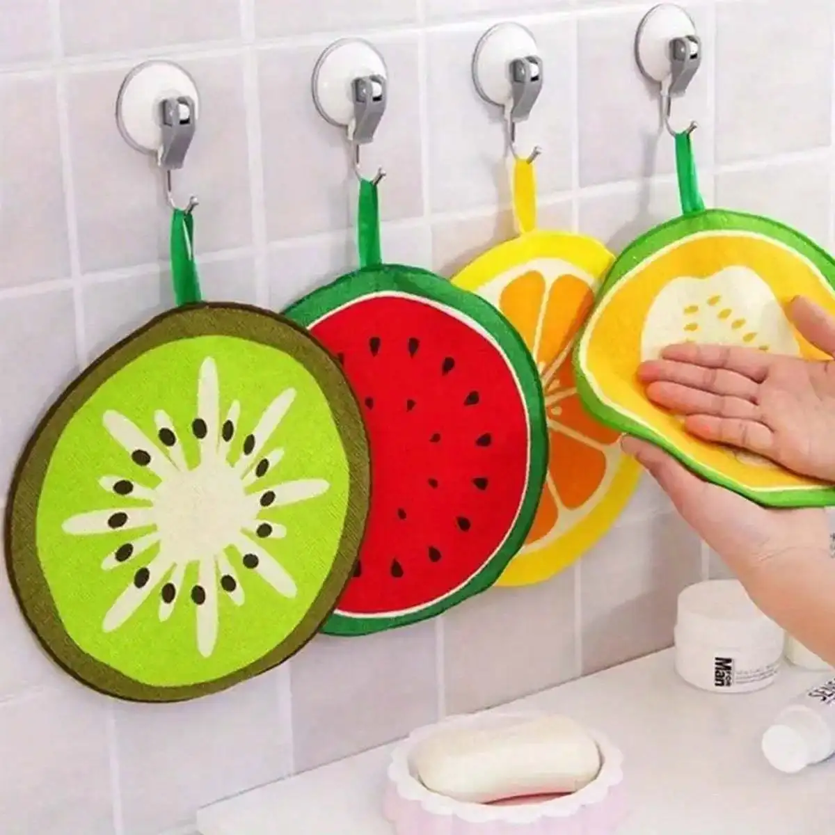 4pcs Random Color Ultra-Fine Fiber Circular Hand Towel For Home And Kitchen, Dishwashing And Cleaning Cloth
