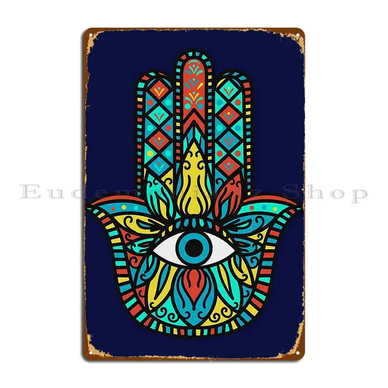 Hamsa Hand Of God Metal Sign Garage Classic Pub Printed Party Tin Sign Poster