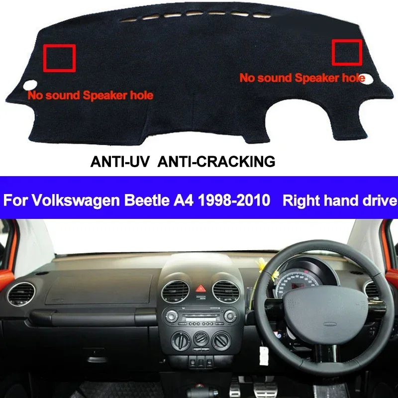 For Volkswagen VW Beetle A4 1998-2006 2007 2008 2009 2010 Right Hand Drive Dash Mat Dashboard Cover Sun Shade Carpet