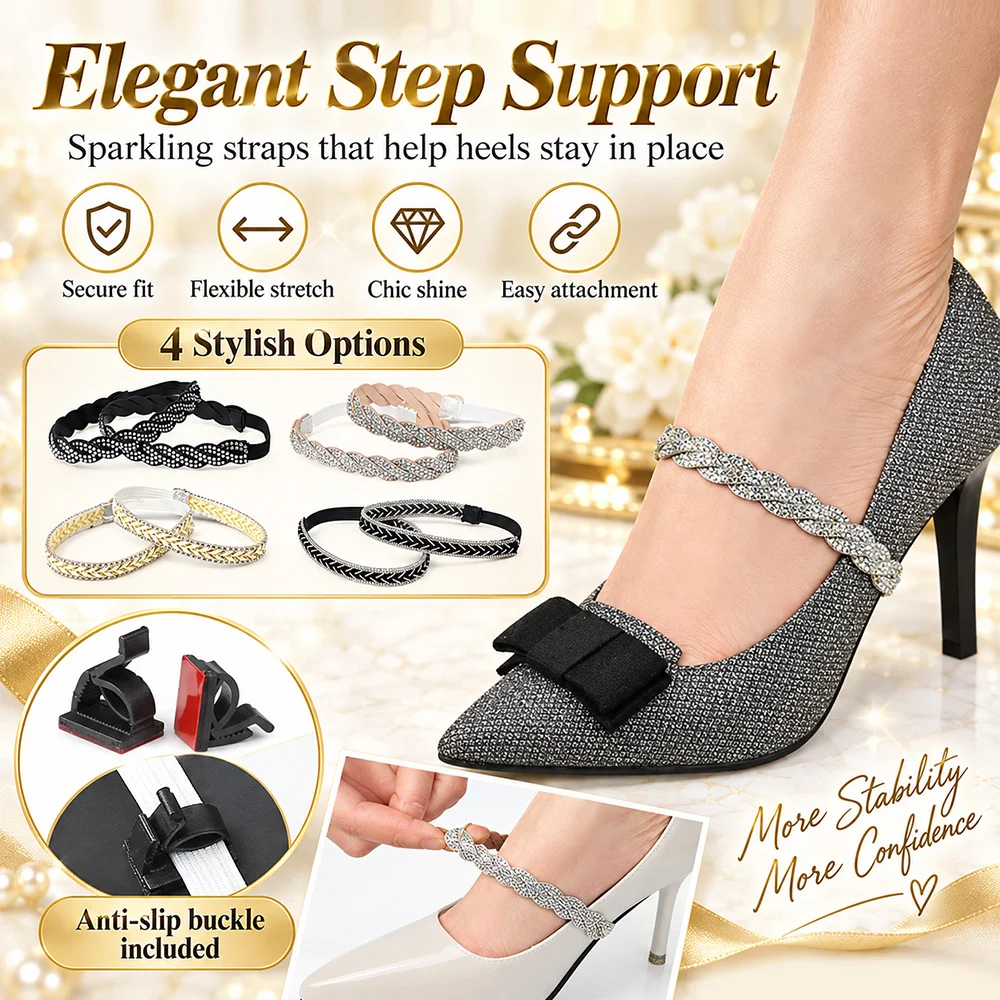 Decorative Elastic Bundle Straps Women High Heels Adjustable Ankle Holding Rhinestone Shoelaces Tie Anti Skid Fresh CORRECTiON