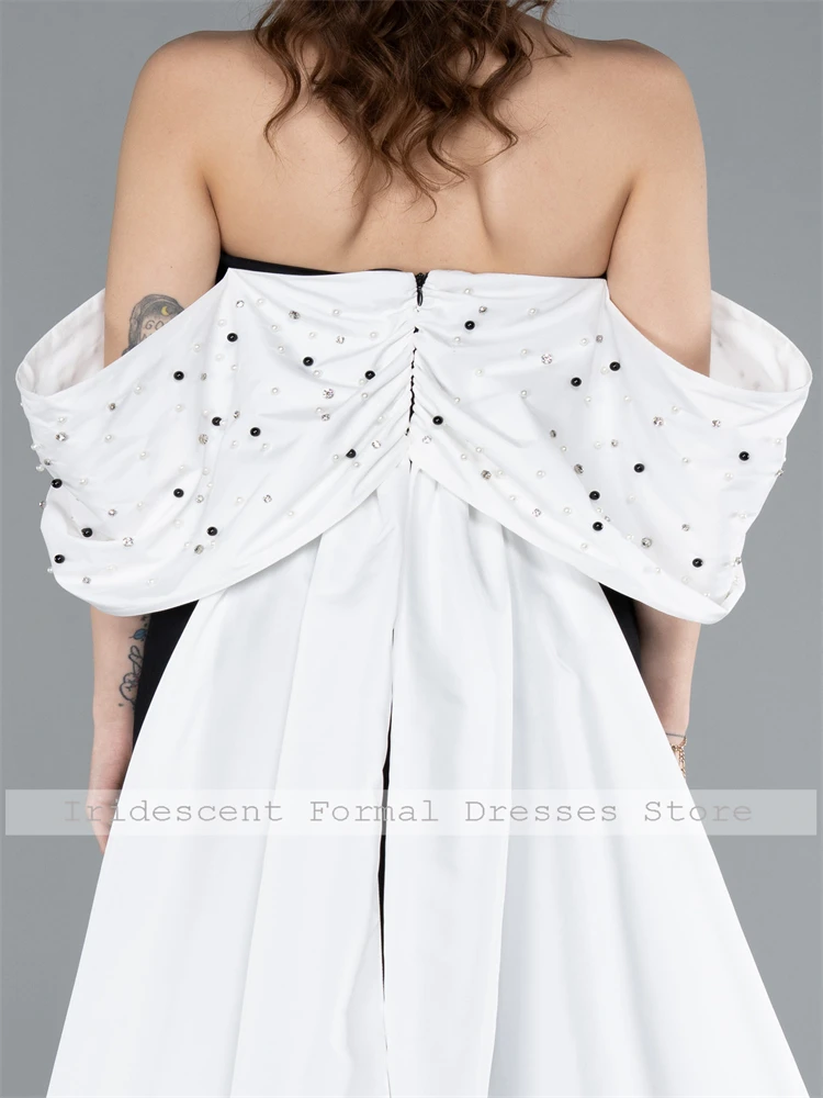 Perlenbesetzte Luxus-Abendkleider für Hochzeitsgäste, elegantes Ballkleid für formelle Partys, schwarze bodenlange Cocktailkleider, Midi