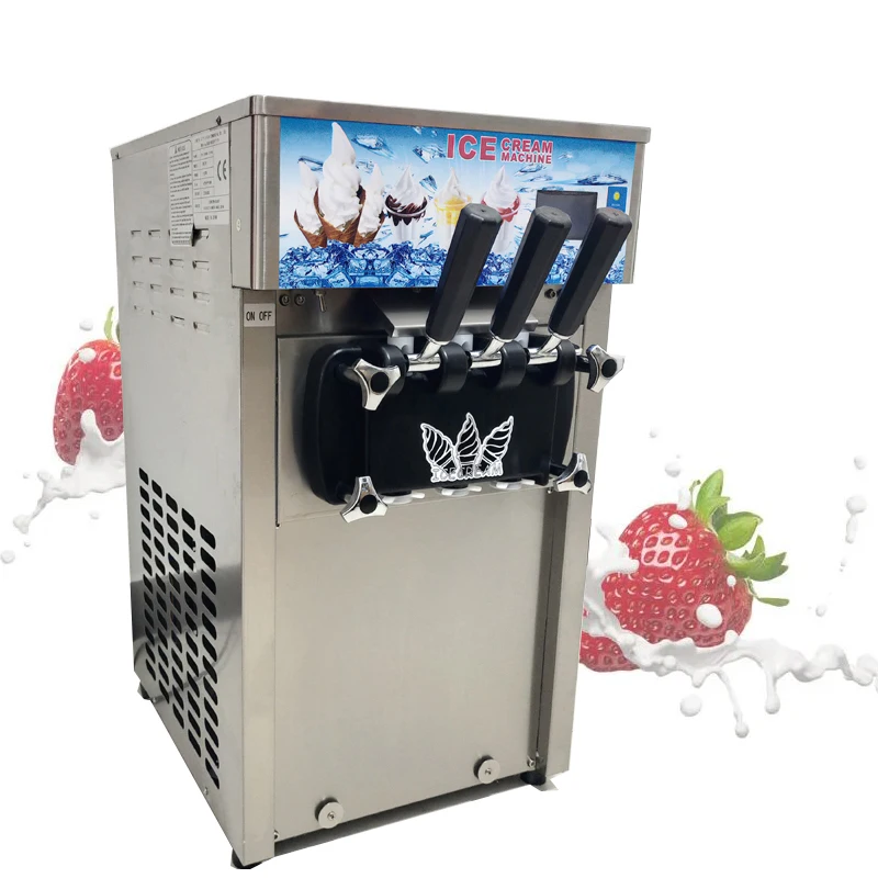 Three-color Soft Ice Cream Machine Desktop Commercial Ice Cream Making Machine