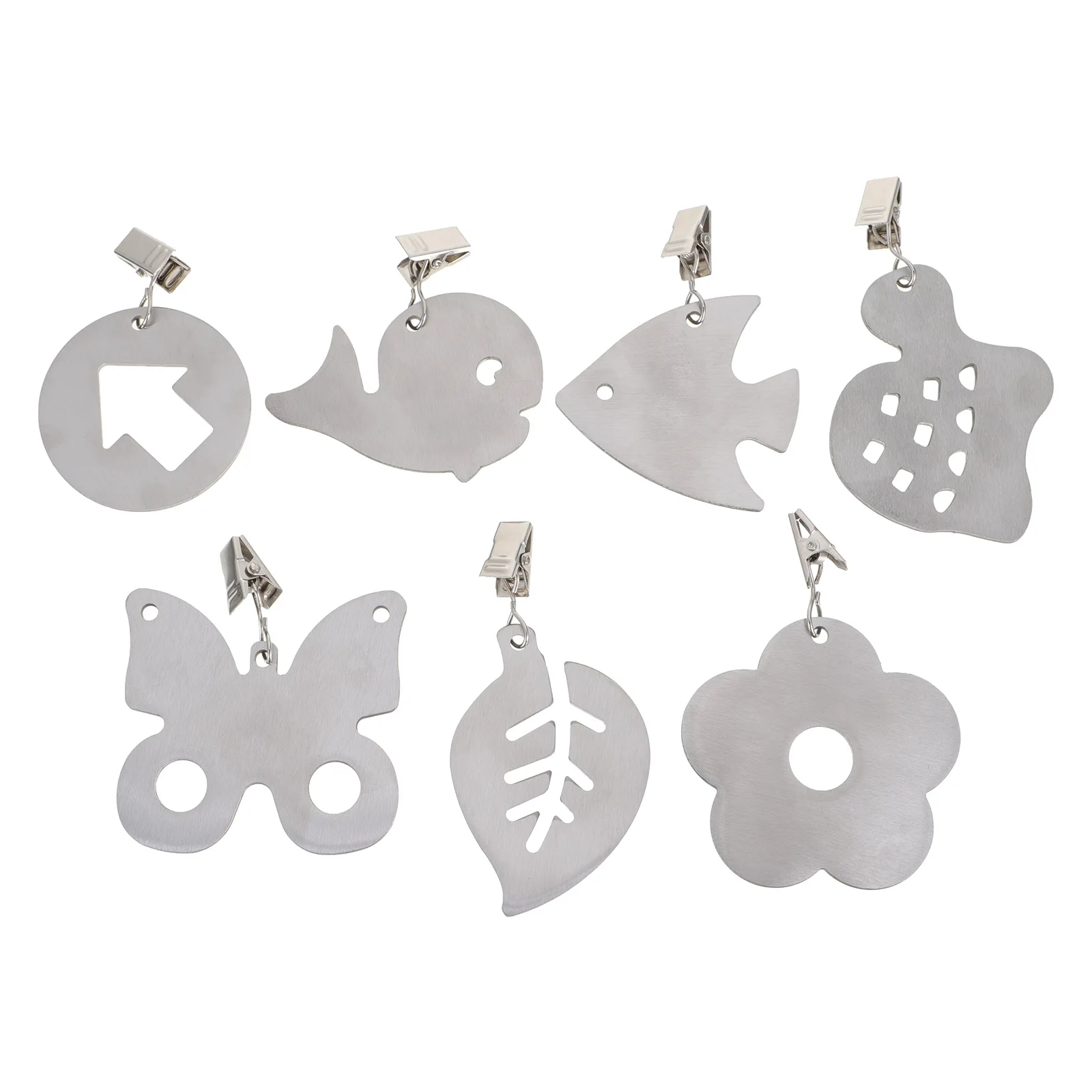 

7pcs Tablecloth Weights Stainless Steel Holders Clamps Clip for Dining Table Cloth Pendant Picnic Outdoor Indoor Use