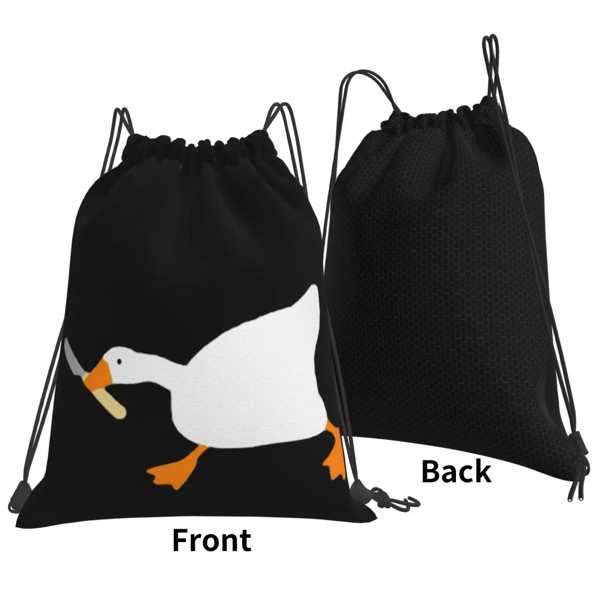 Goose With Knife - Peace Was Never An Option Backpacks Casual Drawstring Bundle Pocket Shoes Bag Book Bags for Travel School