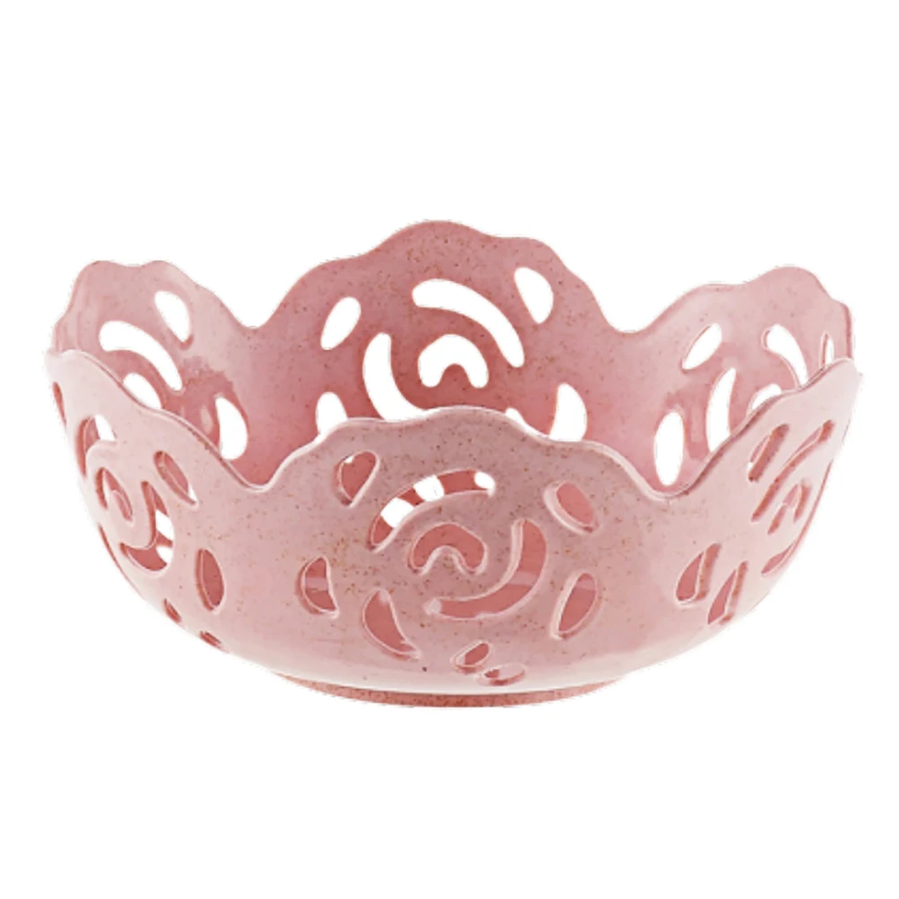 

1pc European Style Fruit Bowl Plastic Storage Basket for Kitchen Living Room Vintage Hollow Design Practical Container