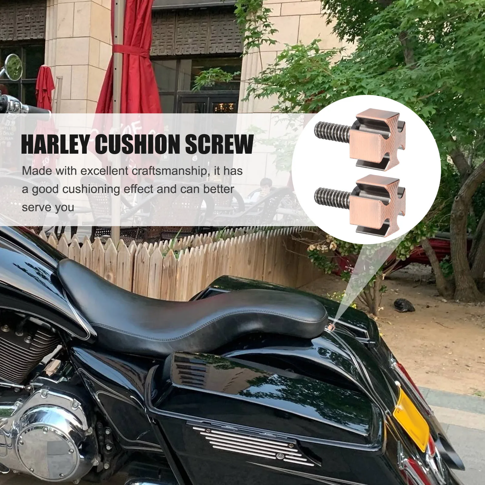 

2Pcs Aluminum Motorcycle Cushion Bolts Safe Durable Practical Simple Installation Method Rear Seats Screw Supplies