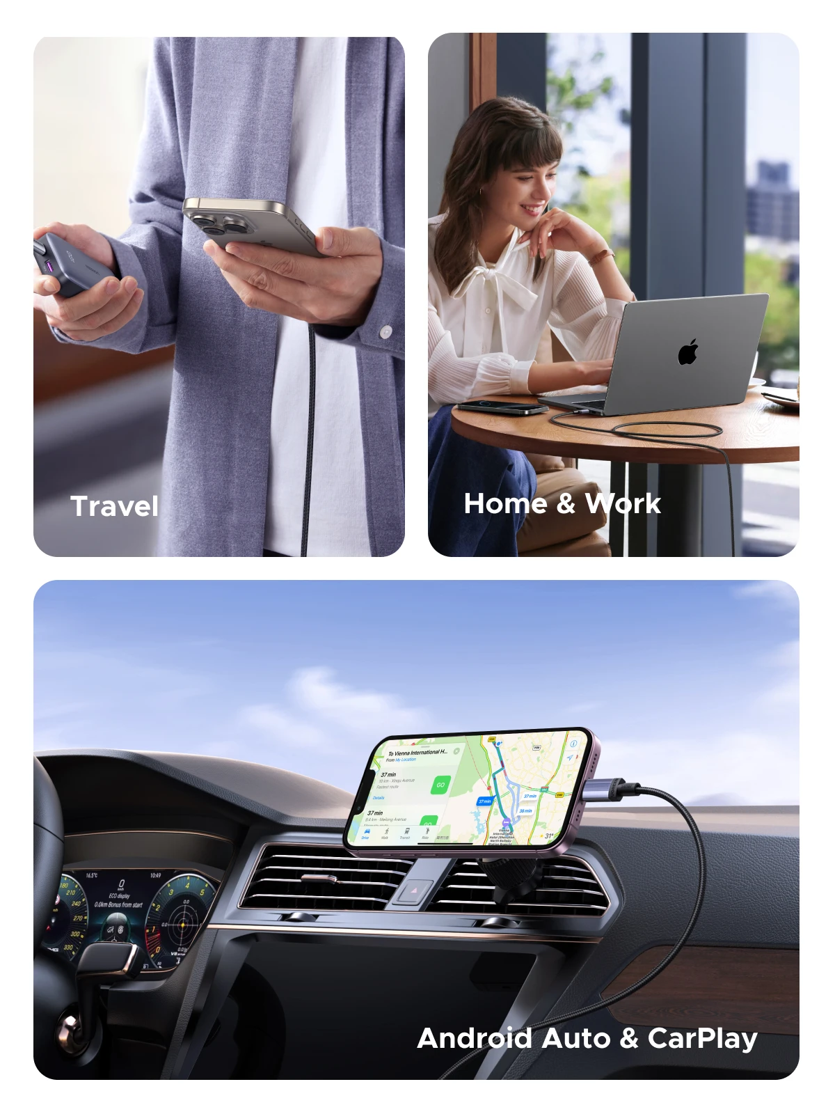 UGREEN 240W Kabel USB Typu C do Typu C 100W PD 3.1 Szybkie Ładowanie do APPLE Macbook Xiaomi Samsung Android Notebook 1m 2m — zdjęcie produktu 5