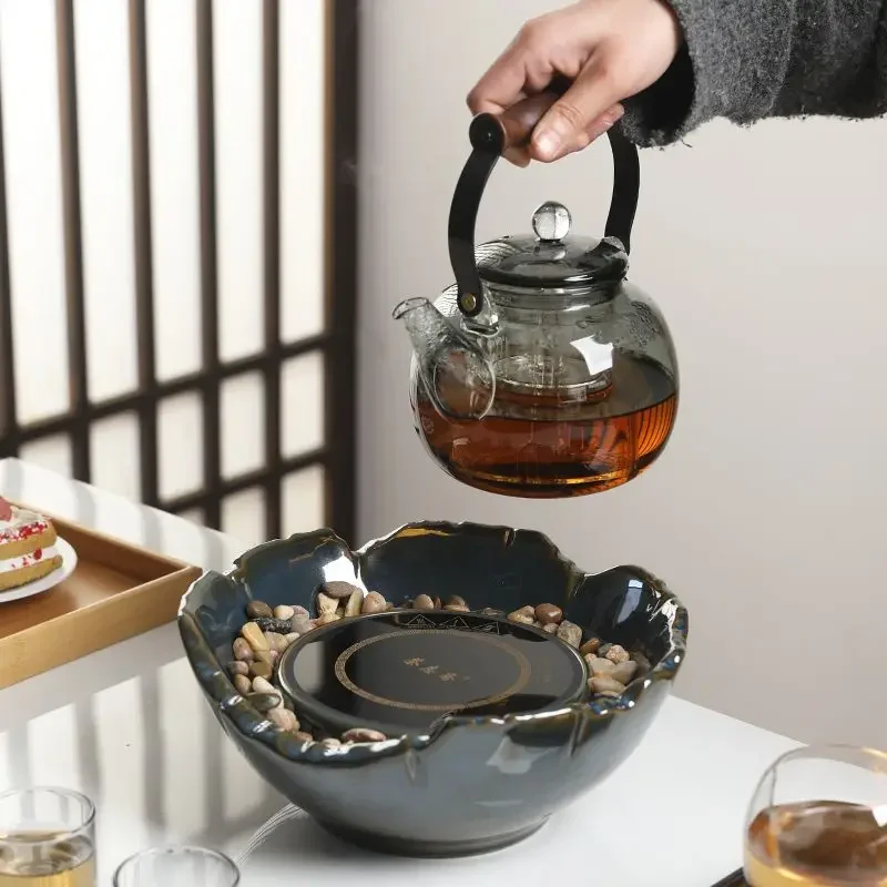 Steaming Teapot Heating Heat-Resistant Glass, Thickened Teapot, Dual-purpose Integrated Inner Bladder, Home Furnace, 220V