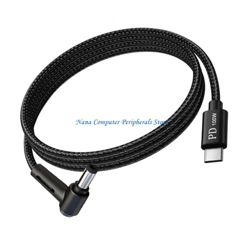 F68C Fast Type C To DC5521 Power Cable Adapter PD100W Fast Charging Durability Braided For Office Home Use