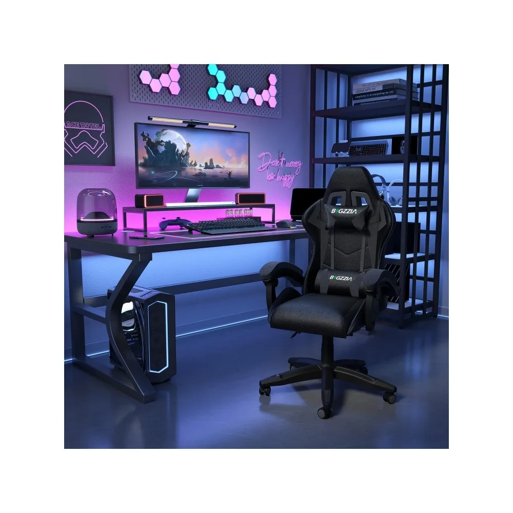 Gaming Chairwith Heated Cushion,Ergonomic Video Game Chairs with Pillow andLumbarsupport,Racing Style Height Adjustable Computer