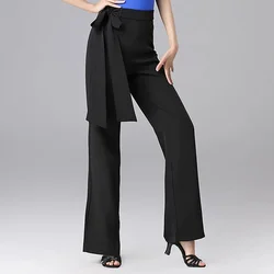 Latin Dance Pants Latin Women's New National Standard High Waisted Straight Leg Professional Modern Dance Practice Pantse