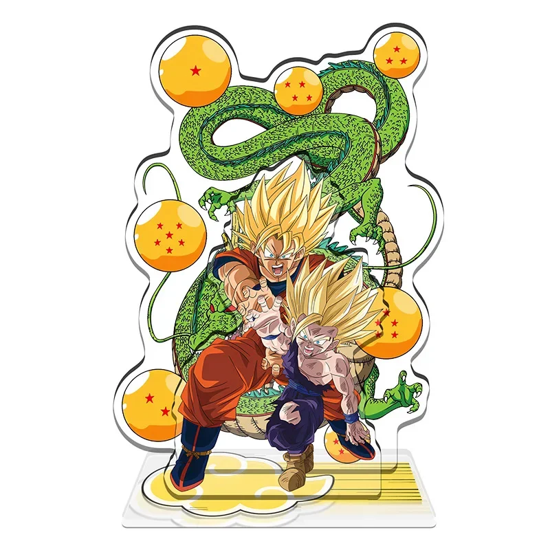 16cm Dragon Ball supporto in acrilico doppio inserimento ornamenti da scrivania Son Goku Figure Super Saiyan Statue Bejta Doll Vegetto Toy Boys