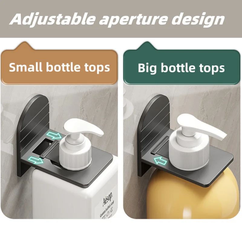 No-Punch Wall Vertical Storage Hanging Shelf Shower Gel Hand Sanitizer Holder Kitchen Wall Mounted Detergent Hanging Shelf