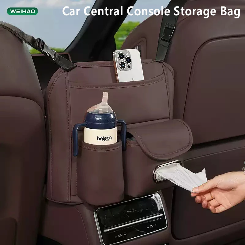 

WEIHAO Car Seats Crevice Pockets Storage Bags Car Central Console multifunctional Storage Bag Leatherette Storage Pocket