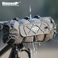 Rhinowalk-bolsa para manillar de bicicleta, bolsa frontal impermeable de 12L, bolsa interior reemplazable, almacenamiento de viaje al aire libre, conjunto de paquete de equipaje