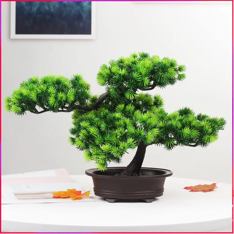 

Artificial Pine Plants Bonsai Fake Tree Ornaments Plastic Plants Landscape Simulation Tree for Home Room Desktop Decoration