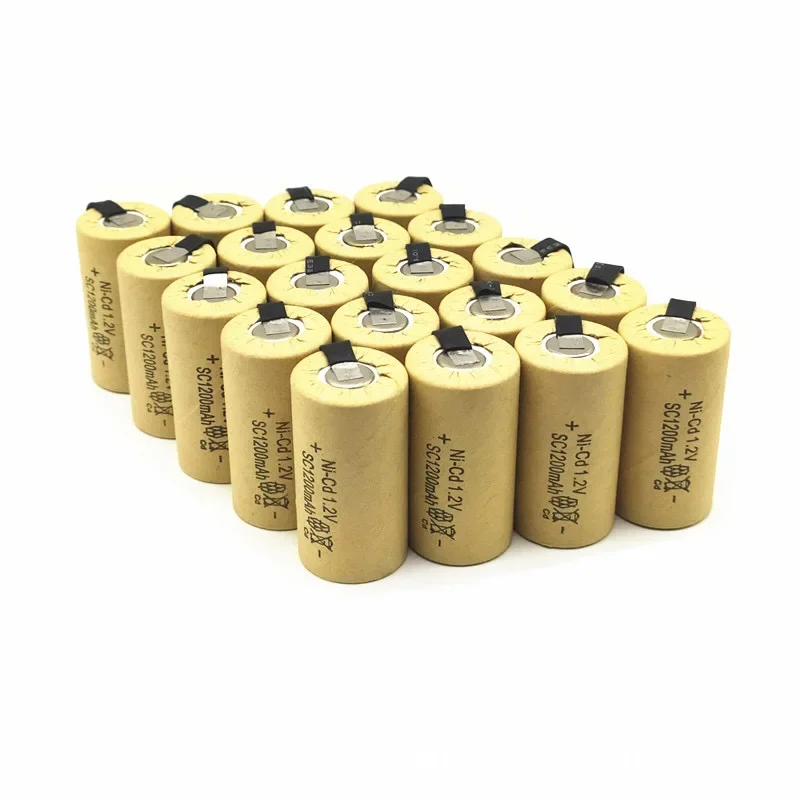 Destornillador eléctrico de 2-30 piezas, taladro eléctrico con baterías SC de 1,2 V, 2200mah, batería recargable Sub C ni-cd, herramienta eléctrica