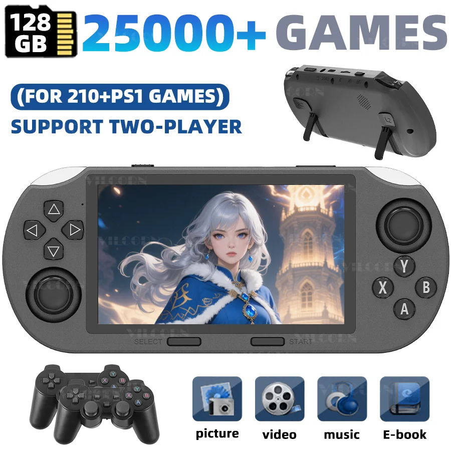 

SF3000 Retro Handheld Game Console 4.5inch IPS Portable Video Game Console 128G 25000 Games For PS1 SFC GBA Pocket Video Player