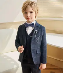 Flower Boys Wedding Suit Kids Formal Birthday Party Tuxedo Set Children Photograph Dress Child Performance Dance Show Costume