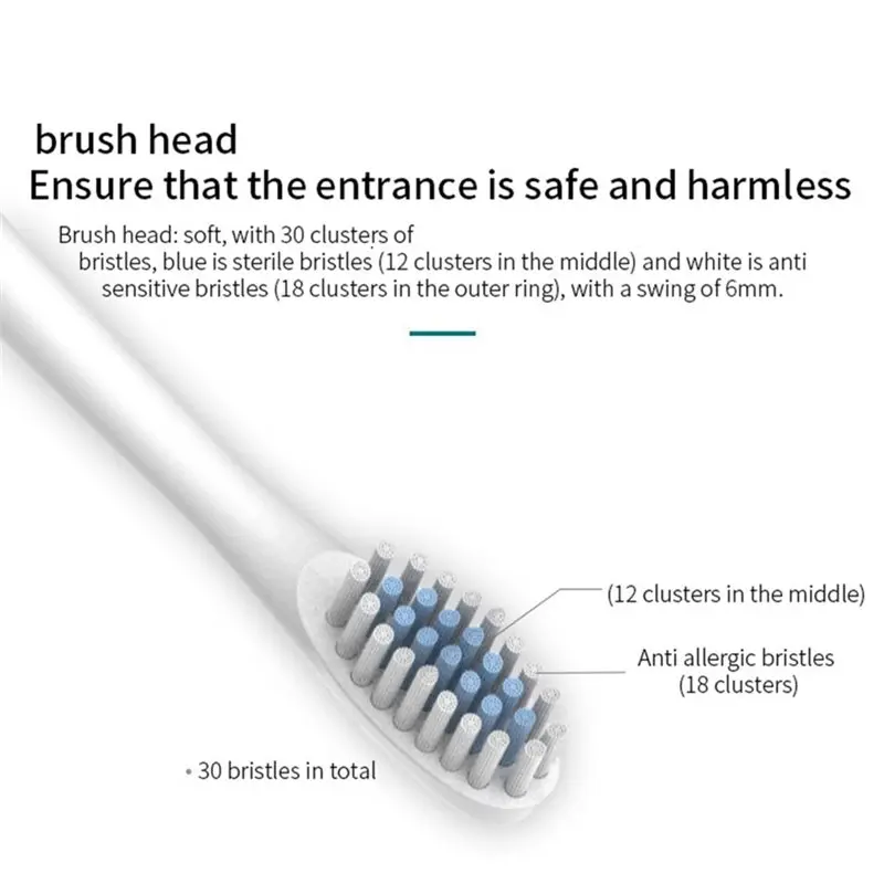 B02C-Electric Toothbrush Set USB Charging Rechargeable For Adults With 4 Soft Brush Heads