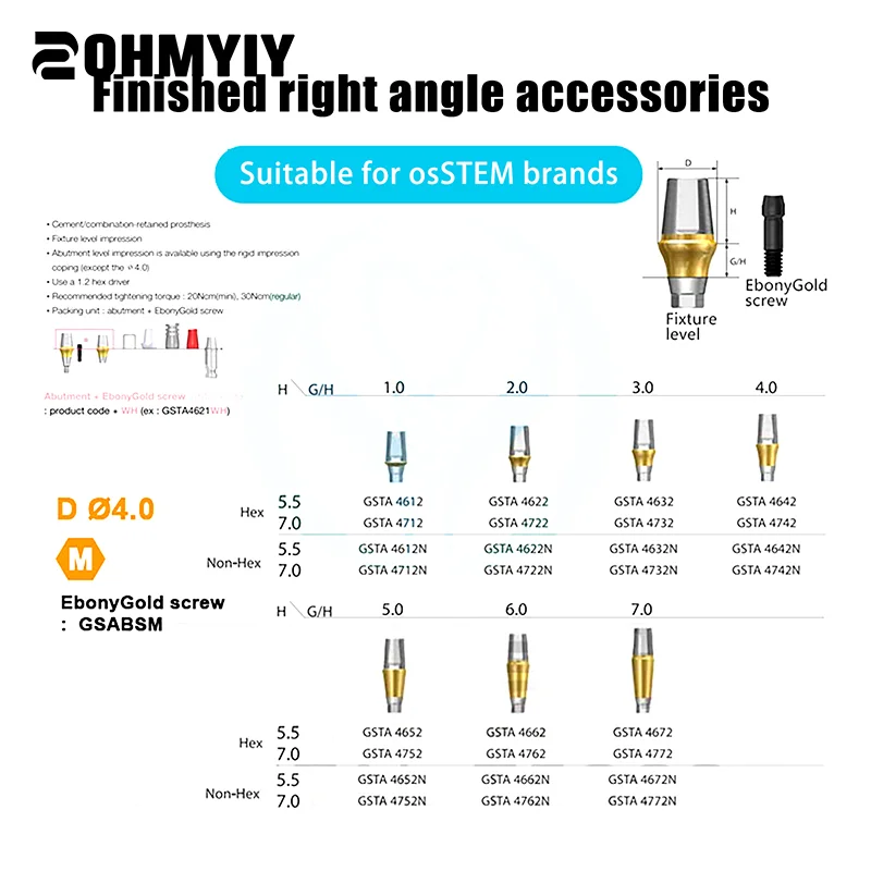 Osstem Composite Right Angle Regular Component Repair Accessories Screwtools Dental Material Dental Implant Replacement Tool