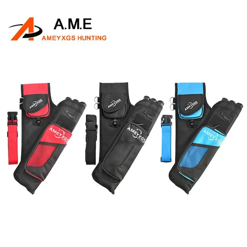 

Archery Arrow Quiver Arrow Case 3 Tube Waist Bag Can Hold 20-30Pcs Arrows Bag Adjustable Belt Buckle for Bow Hunting Shooting