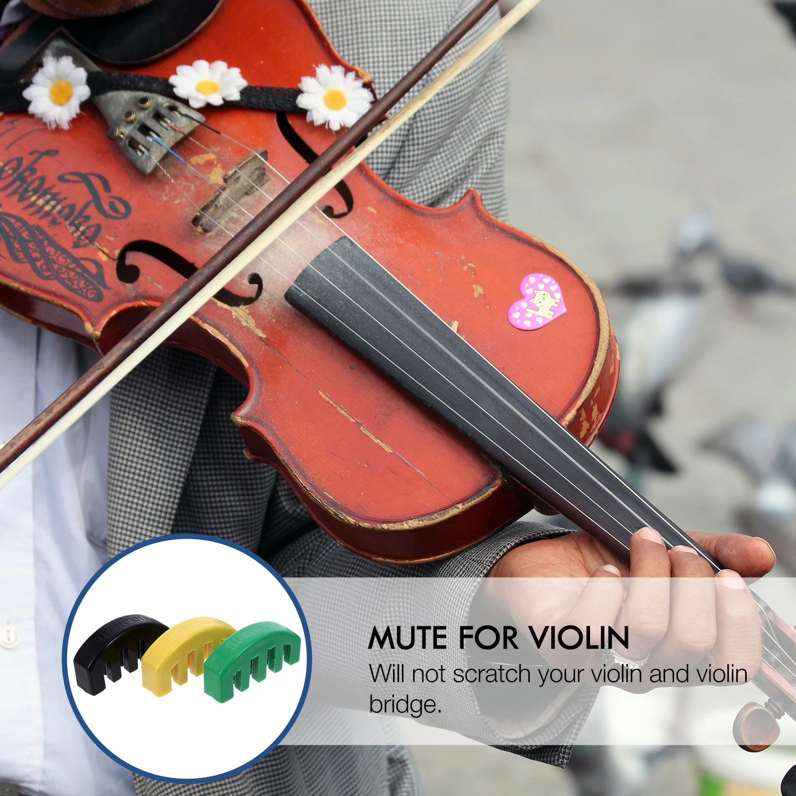 

3pcs Violin Practice Mute Rubber 5 Prongs High Quality Durable Eco Friendly Silent Effective Reduce Volume Easy Use Non Scratch