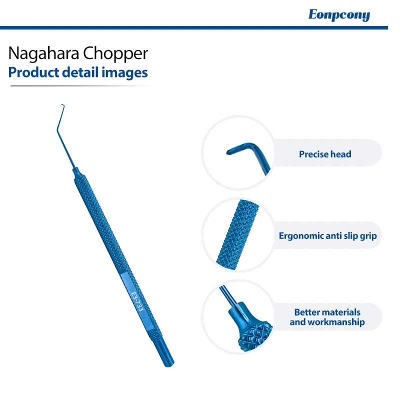 Nagahara Phaco Chopper 60 Degree Angled Tip Titanium Alloy Ophthalmology Instrument For Phacoemulsification Cataract Surgery