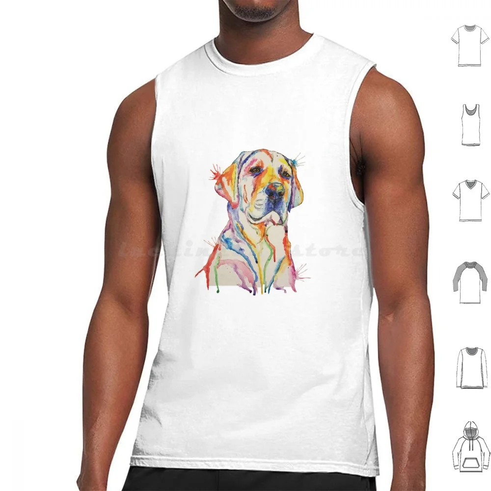 Yellow Lab Watercolor Tank Tops Print Cotton Yellow Lab Watercolor Yellow Lab Watercolor Lab Labrador Retriever Dog
