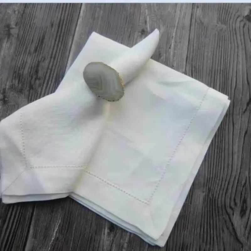 2 pezzi 45X45 cm Tovagliolo in puro lino Fazzoletto in cotone e lino LOGO personalizzato