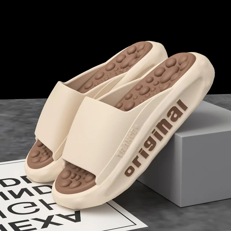 

Men's Slippers Large Size Summer New Style Flip-Flops Fashionable Thick-Soled Beach Shoes Trendy Casual Slippers for Men