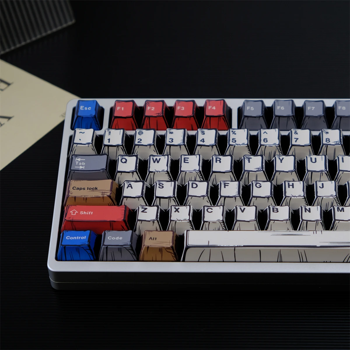 

Колпачки для клавиш Mixed Lights Comic Five Sides Dye Sub PBT, английский, корейский, немецкий макет, вишневый профиль для переключателей Cherry MX, клавиатура