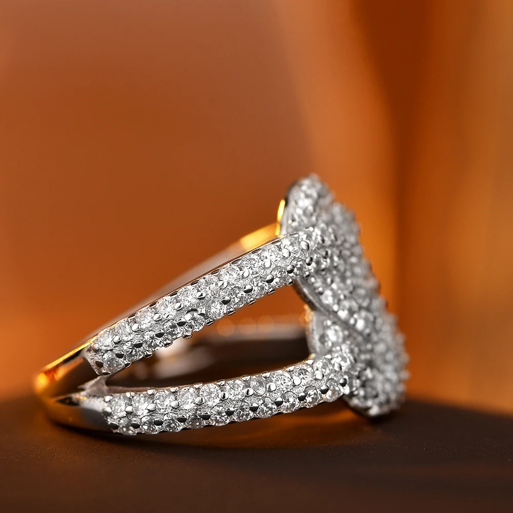 خاتم من الفضة الإسترليني عيار 925 للنساء #4