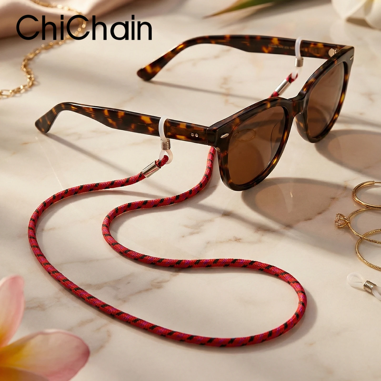 Colorful Fun Braided Mesh UltraLightweight Eyewear Retainer with Anti-Slip Loops for Everyday and Sports Sunglasses Glasses Cord