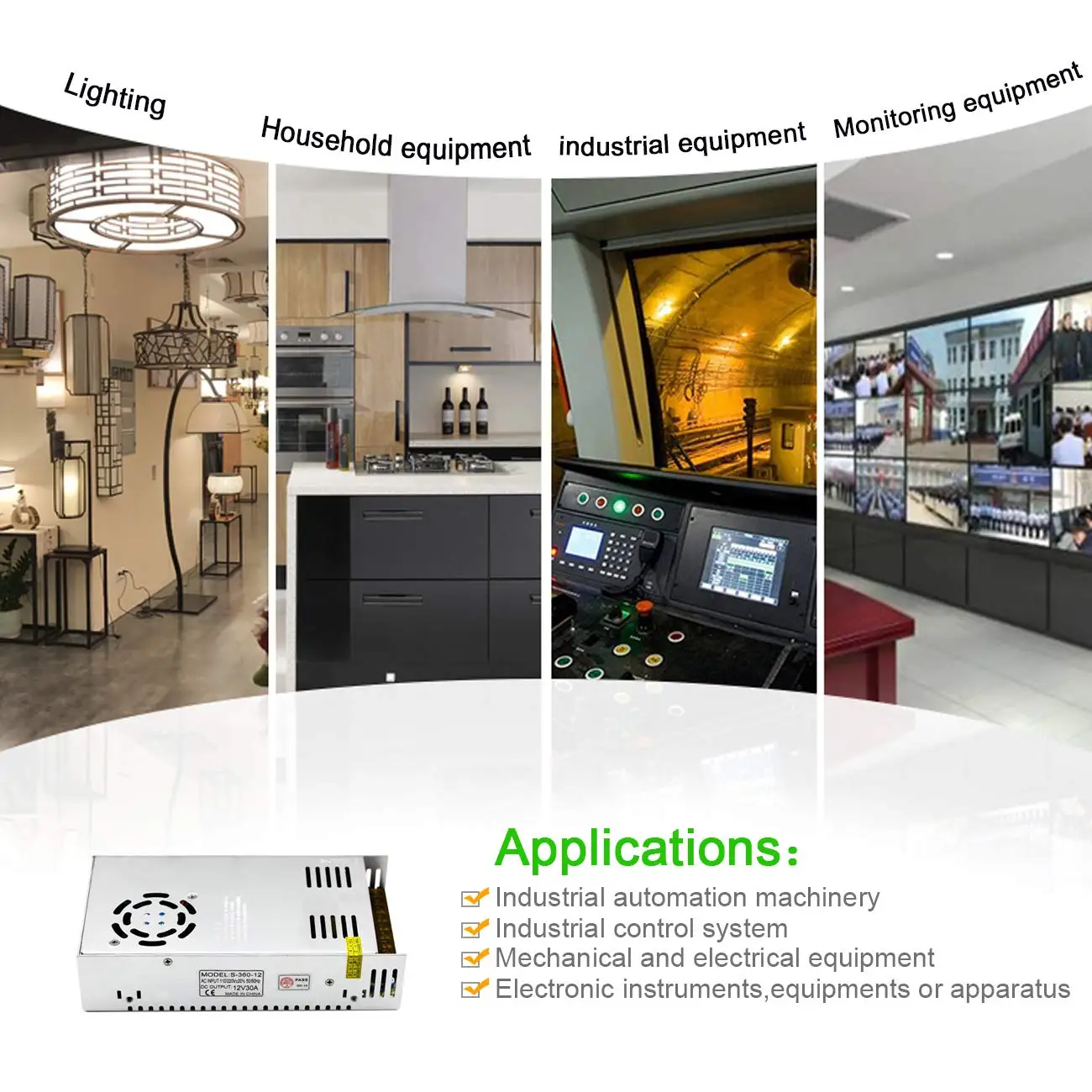 Catu daya adaptor LED transformator pencahayaan AC 100V-240V ke DC 5V 12V 24V beralih catu daya 1A 2A 3A 5A 10A 20A 30A LED Driver