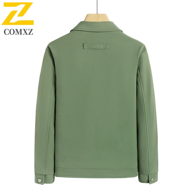 COMXZ Men Jacket Fashion Windproof Light Luxury Business Golf Outdoor Hike Breathable Jacket Handsome Turndown Collar Outerwear